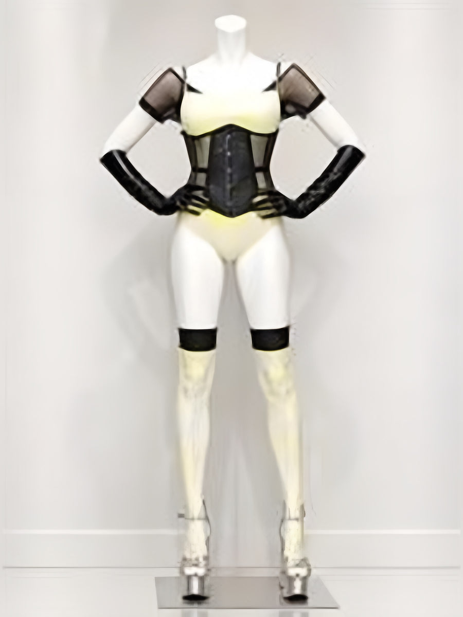 Passage 17 – Body jaune fluo & corset résille